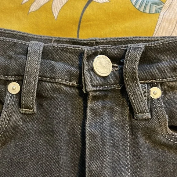 BLANKNYC NWOTWomens 24 black denim a line mini skirt DISTRESSED DENIM UNCUT HYM - Picture 2 of 7